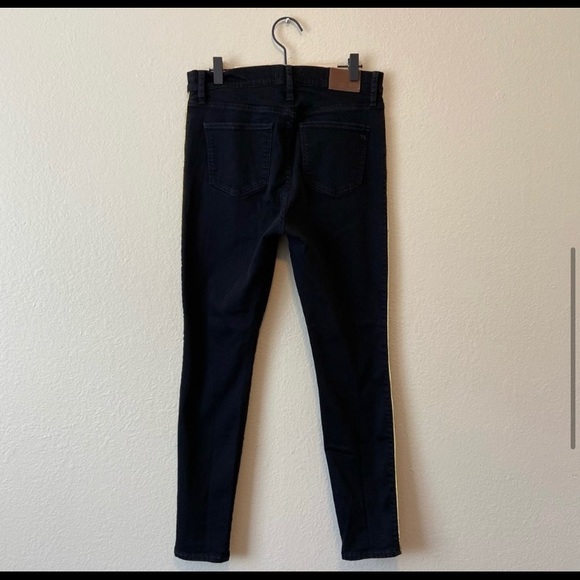 Madewell 10” High Rise Skinny Black Gold Piping - Picture 3 of 7